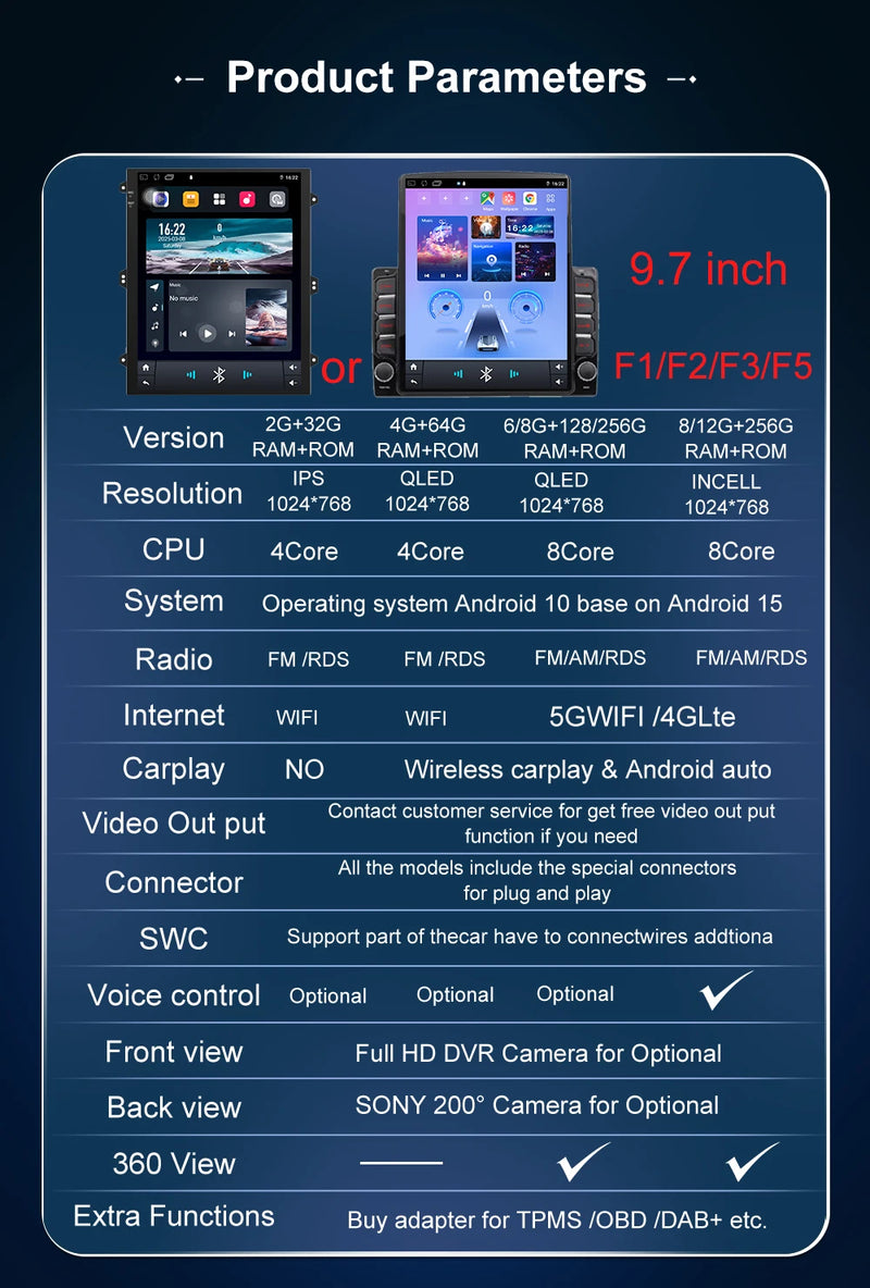 Autoradio CarPlay Chevrolet Captiva (2006-2012) – Écran vertical 9,7 pouces, jusqu'à 8 Go + 256 Go, vue 9