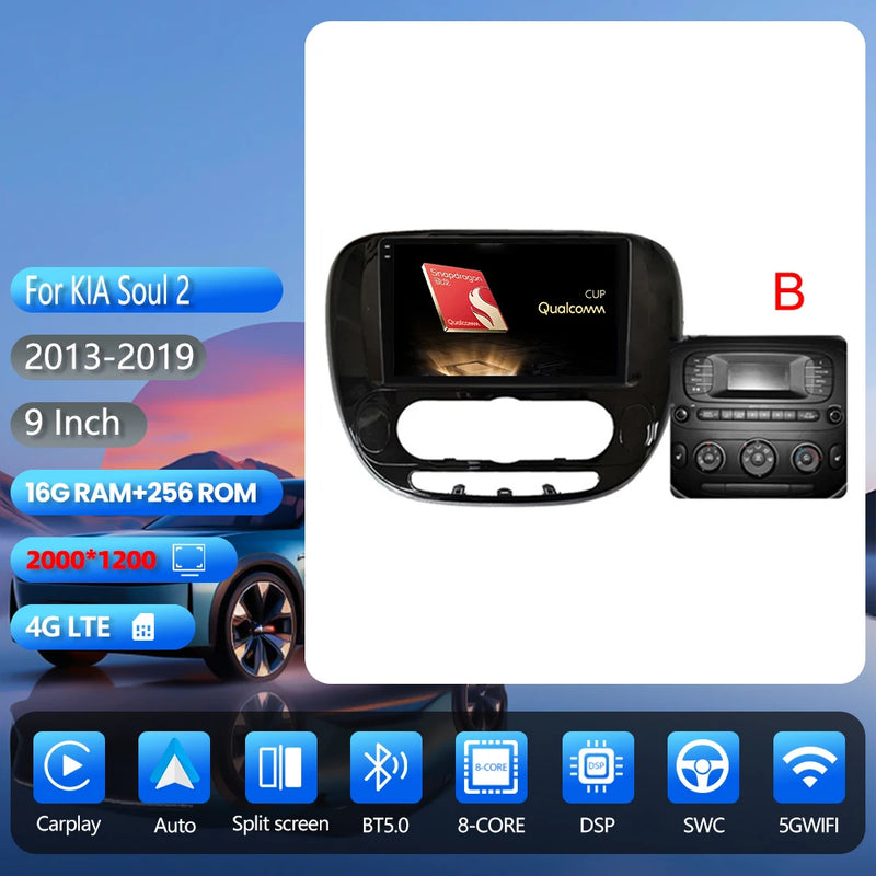 Autoradio CarPlay Kia Soul 2 (2013-2019) – Écran 9 pouces, jusqu'à 16 Go + 256 Go, vue 46