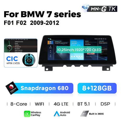 Autoradio Android BMW Série 7 F01 F02 CarPlay Sans Fil