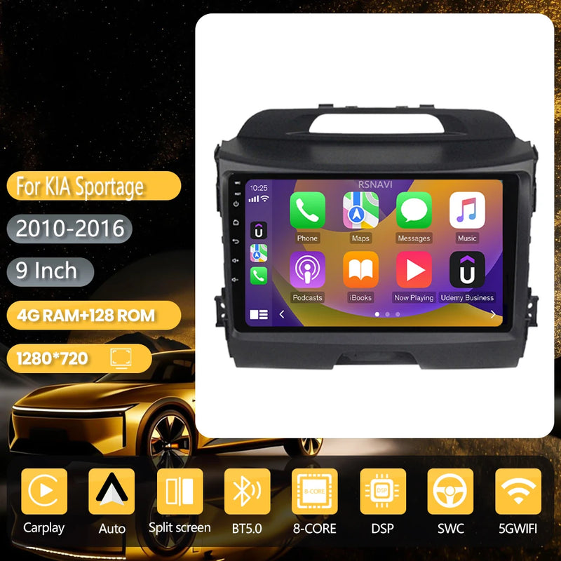 Autoradio CarPlay Kia Sportage 3 (2010-2016) – Écran 9 pouces, jusqu'à 16 Go + 256 Go, vue 25