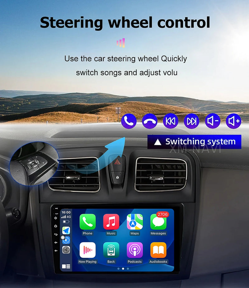 Autoradio CarPlay Fiat 500 (2016-2019) – Écran 7 pouces QLED, jusqu'à 8 Go + 256 Go, vue 3