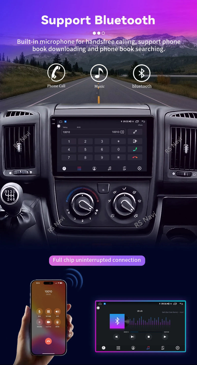 Autoradio CarPlay Fiat Ducato, Peugeot Boxer et Citroën Jumper (2007-2015) – Écran 9 pouces, jusqu'à 16 Go + 256 Go, vue 21