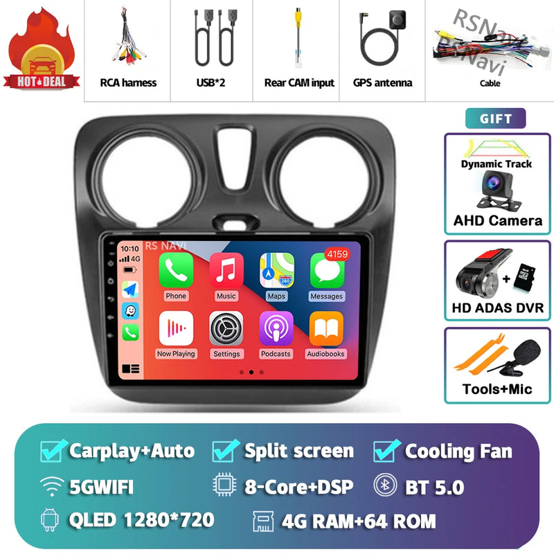 Autoradio CarPlay Renault Lodgy et Dacia Dokker (2012-2021) – Écran 9 pouces, Android 16, vue 20