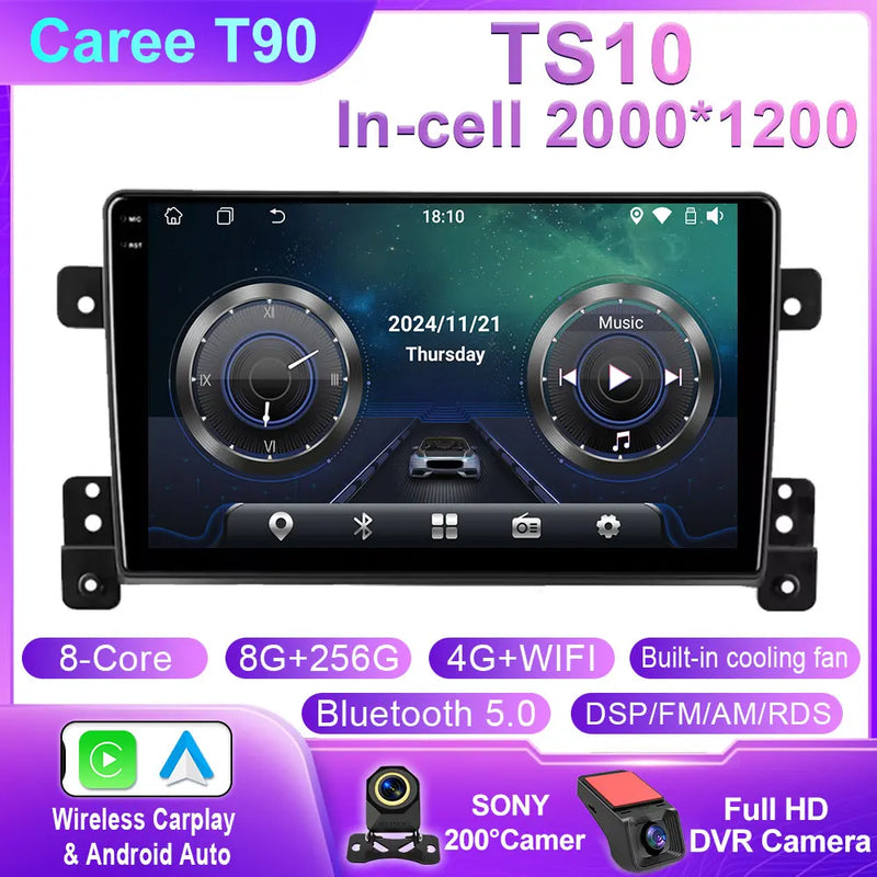Autoradio CarPlay Suzuki Grand Vitara 3 (2005-2015) – Écran 9 pouces sans fil, 4G, jusqu'à 12 Go + 256 Go, vue 11