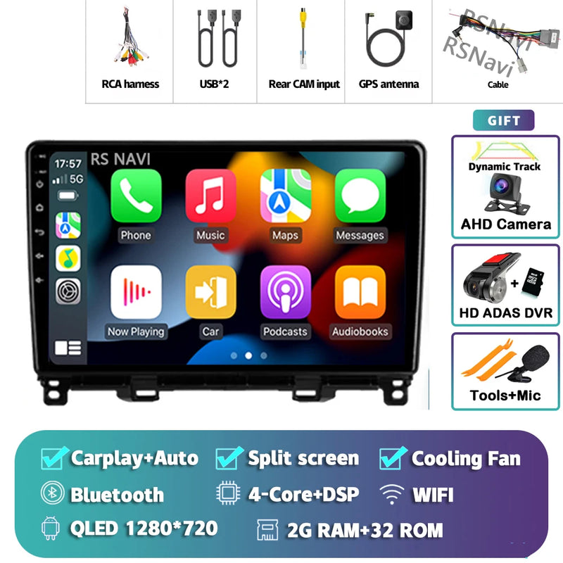 Autoradio CarPlay Honda Jazz 4 et Fit 4 (2020-2022) – Écran QLED, jusqu'à 16 Go + 512 Go, vue 8