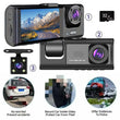 Dashcam Avant et Intérieur 1080P – Écran 2 Pouces, Caméra Arrière en Option