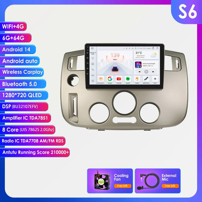 Autoradio CarPlay Renault Scénic 2 (2004-2009) – Écran 9 pouces, climatisation manuelle, vue 13
