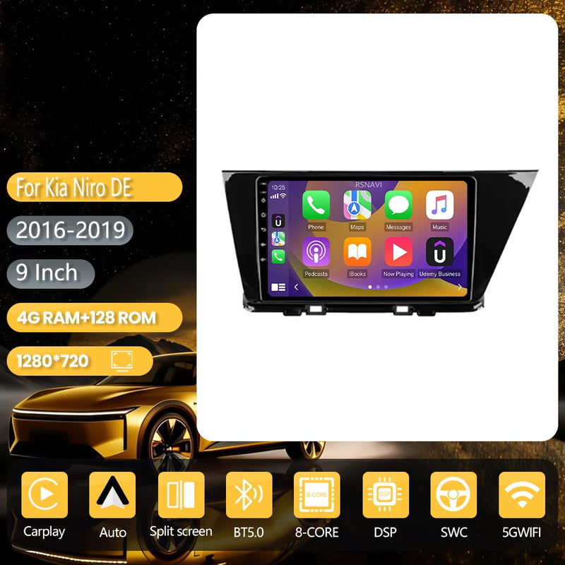 Autoradio CarPlay Kia Niro DE (2016-2019) – Écran 9 pouces, jusqu'à 16 Go + 256 Go, vue 15