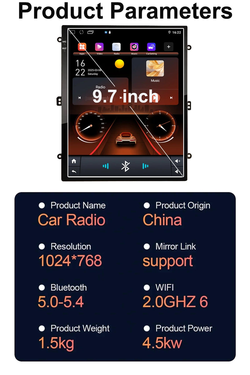 Autoradio CarPlay Chevrolet Captiva (2006-2012) – Écran vertical 9,7 pouces, jusqu'à 8 Go + 256 Go, vue 7