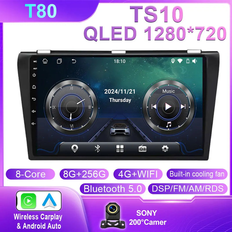 Autoradio CarPlay Mazda 3 (2004-2009) – Écran 9 pouces sans fil, 4G, jusqu'à 12 Go + 256 Go, vue 16