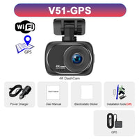 Dashcam 4K Avant et Arrière 4K – Écran 2 Pouces, Wi-Fi, GPS en Option, vue 24