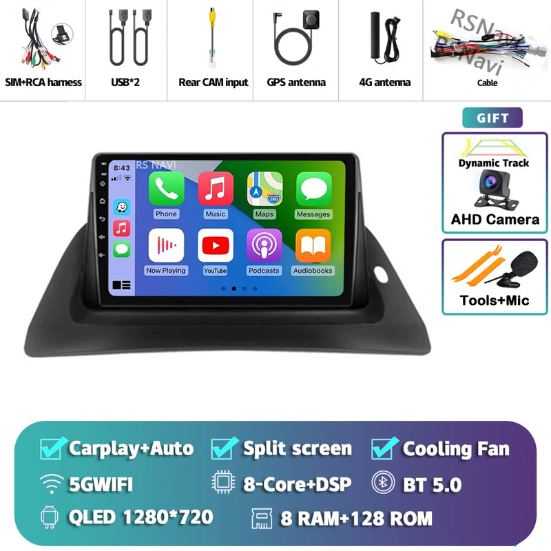 Autoradio CarPlay Renault Kangoo (2009-2018) – Écran 9 pouces, Android 16, jusqu'à 16 Go + 512 Go, vue 34