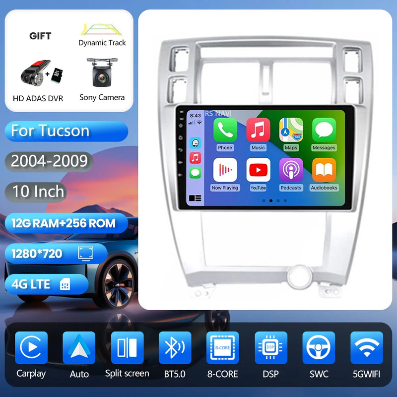 Autoradio CarPlay Hyundai Tucson (2004-2009) – Écran 10 pouces, jusqu'à 16 Go + 256 Go, vue 38
