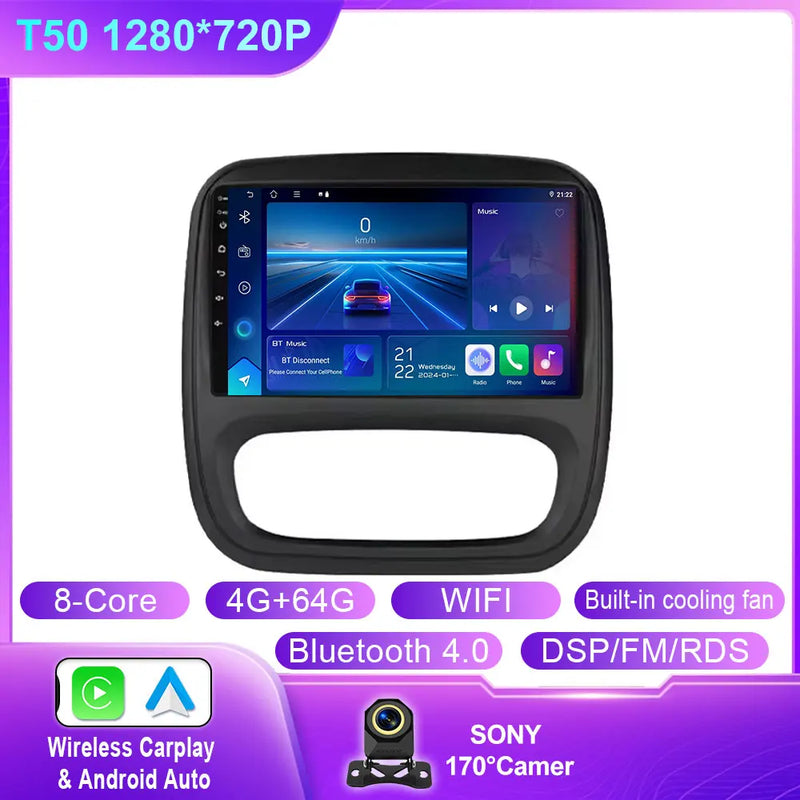 Autoradio CarPlay Renault Trafic 3 (2014-2021) et Opel Vivaro B (2014-2018) – Écran 9 pouces, jusqu'à 12 Go + 256 Go, vue 34