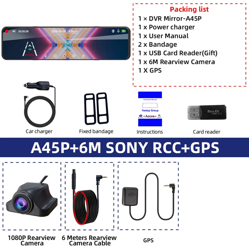 Rétroviseur Caméra 4K Écran Tactile 11,28 Pouces – Caméra Arrière, Wi-Fi 5 GHz, GPS en Option, vue 38
