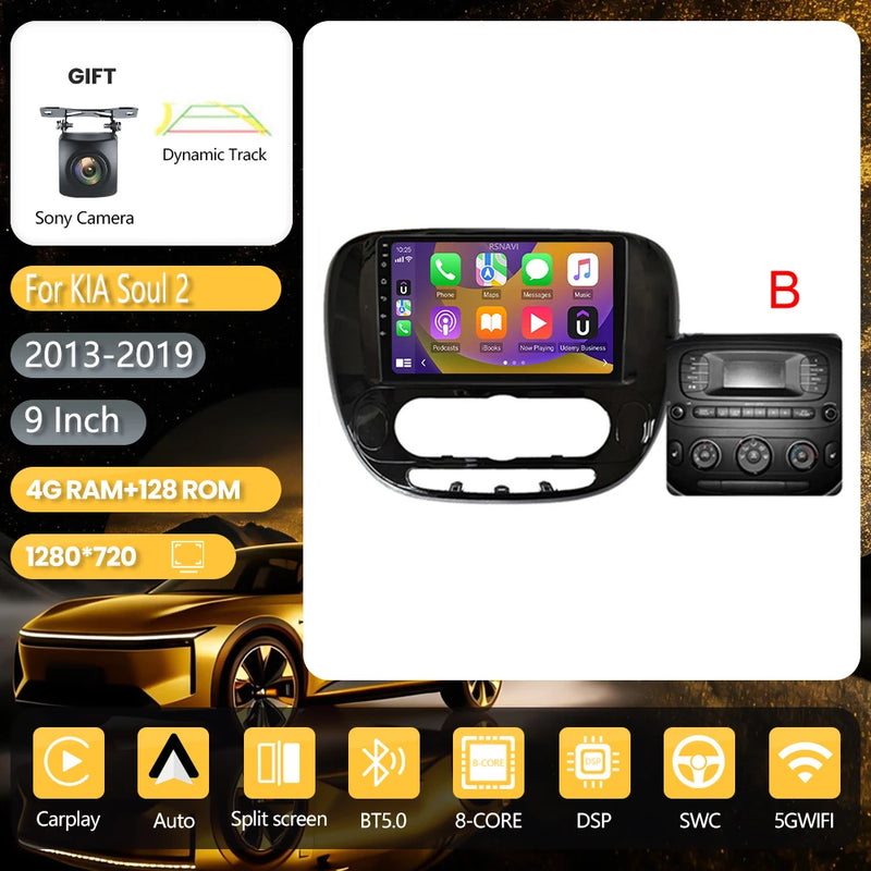 Autoradio CarPlay Kia Soul 2 (2013-2019) – Écran 9 pouces, jusqu'à 16 Go + 256 Go, vue 32