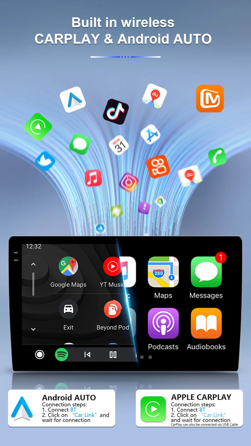 Autoradio CarPlay Nissan Micra K12 (2002-2010) – Écran 9 pouces, jusqu'à 12 Go + 256 Go, vue 10