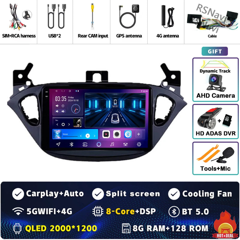 Autoradio CarPlay Opel Corsa E (2014-2019) et Adam (2013-2016) – Écran 9 pouces 2K, jusqu'à 12 Go + 256 Go, vue 17