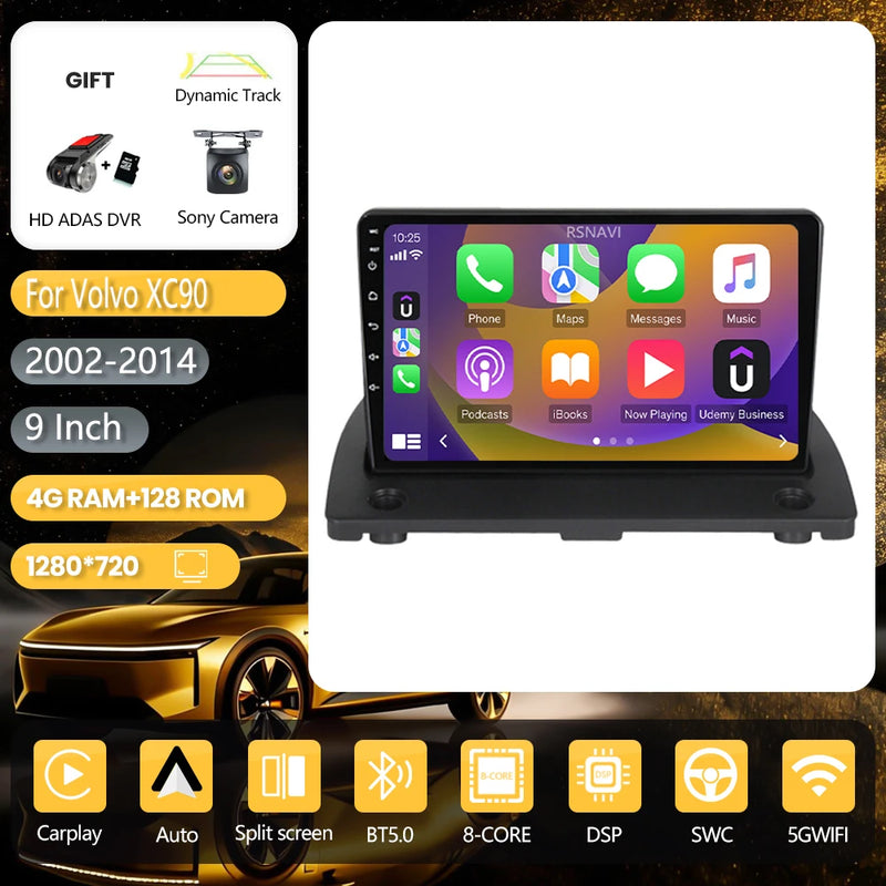 Autoradio CarPlay Volvo XC90 (2002-2014) – Écran 9 pouces, jusqu'à 16 Go + 256 Go, vue 24