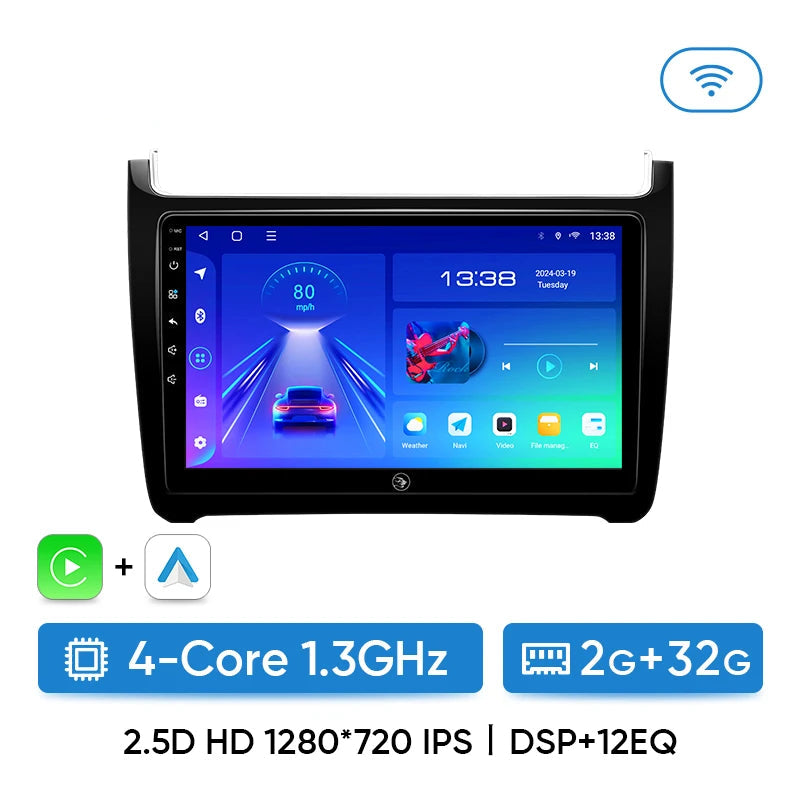 Écran Polo 5 (2008–2020) – Autoradio Android CarPlay avec GPS, Bluetooth et WiFi