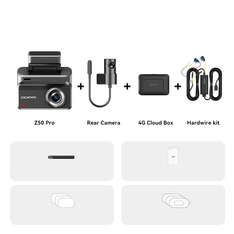 Dashcam voiture 4K WiFi 5G + 4G cloud – Caméra avant arrière intelligente GPS
