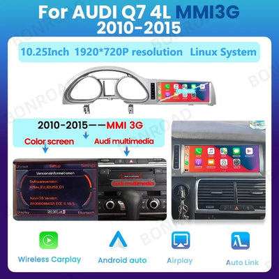Autoradio pour Audi Q7 4L 2005-2015, Écran 10,25 Pouces, CarPlay