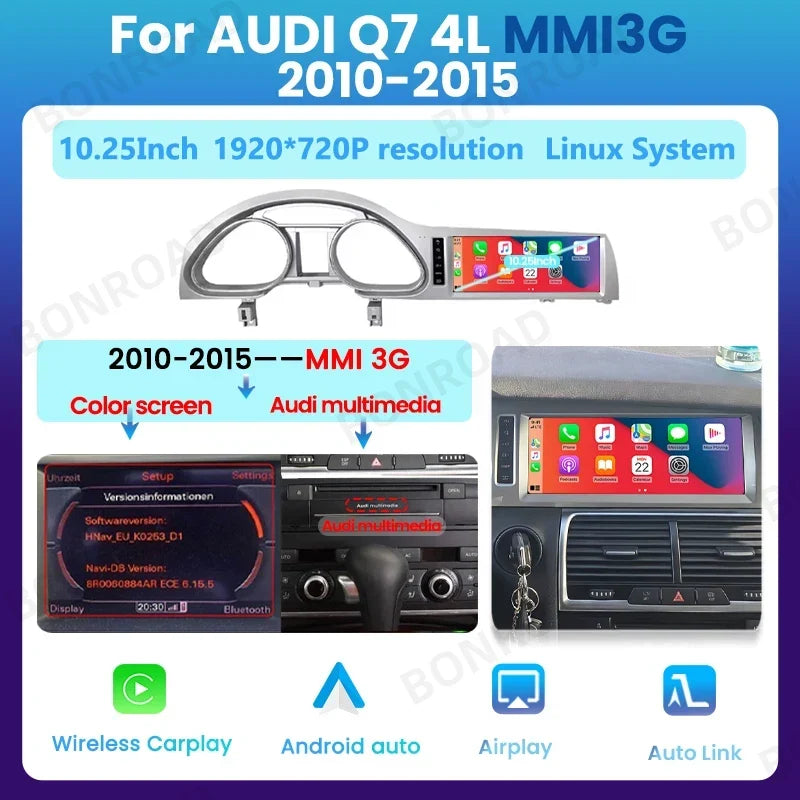 Autoradio CarPlay Audi Q7 4L (2005-2015) – Écran 10,25 pouces, Linux, MMI 2G ou 3G, vue 11