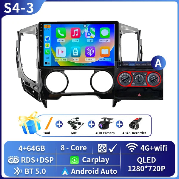 Autoradio CarPlay Mitsubishi L200, Pajero Sport et Triton (2015-2019) – Écran 9 pouces, jusqu'à 8 Go + 128 Go, vue 29