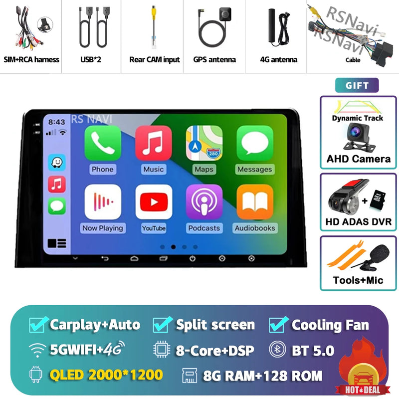 Autoradio CarPlay Citroën Berlingo, Peugeot Partner et Opel Combo (2019-2020) – Écran 9 pouces, Android 16, jusqu'à 16 Go + 512 Go, vue 48