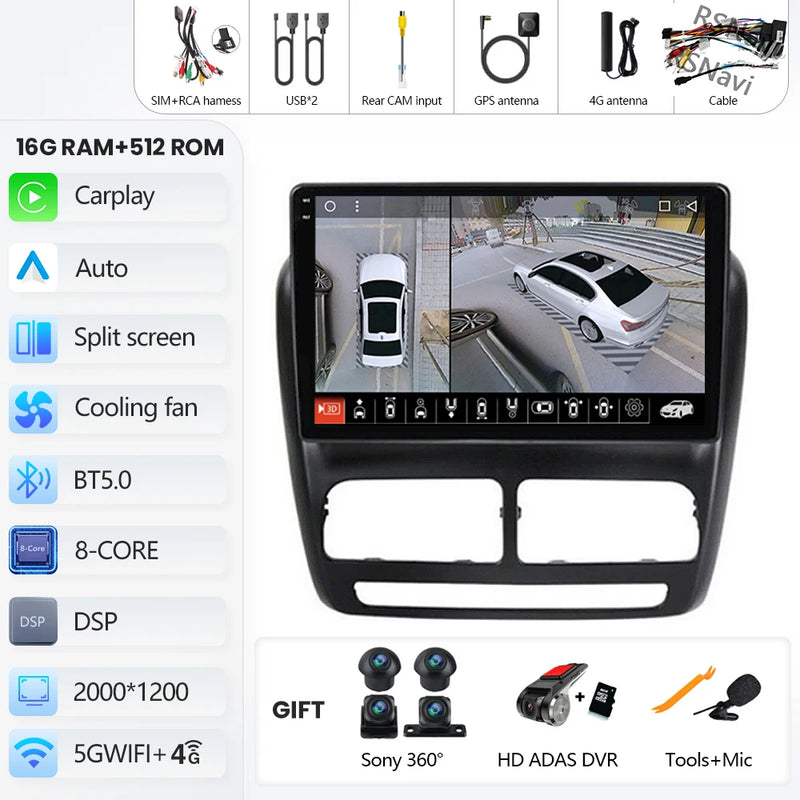 Autoradio CarPlay Fiat Doblo (2010-2015) – Écran 9 pouces sans fil, jusqu'à 16 Go + 512 Go, vue 10