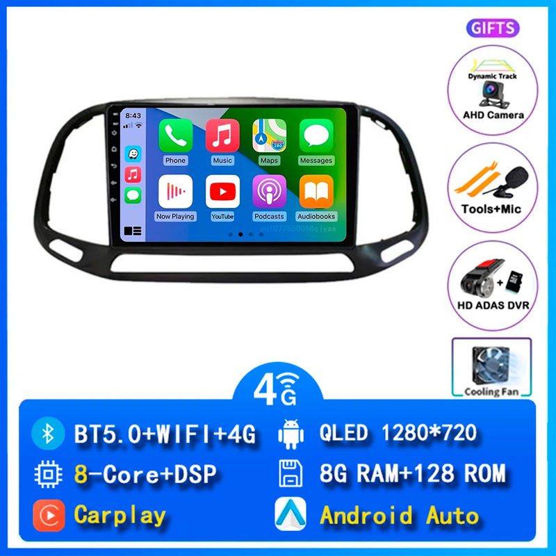 Autoradio CarPlay Fiat Doblo (2015-2019) – Écran 9 pouces, jusqu'à 12 Go + 256 Go, vue 14