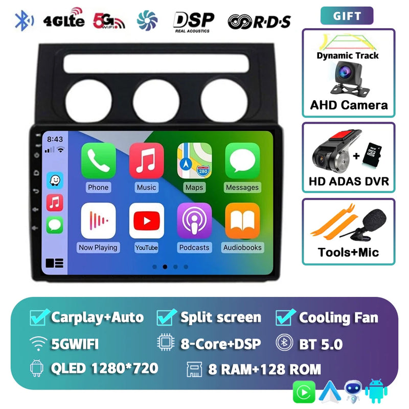 Autoradio CarPlay Volkswagen Touran 1 (2003-2010) – Écran 2K 9 pouces, Android 16, vue 7