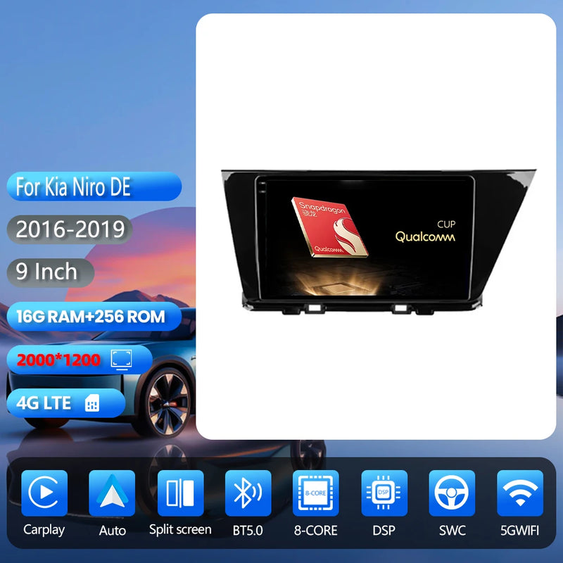 Autoradio CarPlay Kia Niro DE (2016-2019) – Écran 9 pouces, jusqu'à 16 Go + 256 Go, vue 18