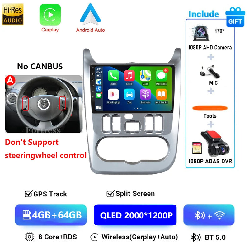 Autoradio CarPlay Dacia Logan 1 et Sandero (2009-2015) – Écran 9 pouces, jusqu'à 12 Go + 128 Go, vue 47