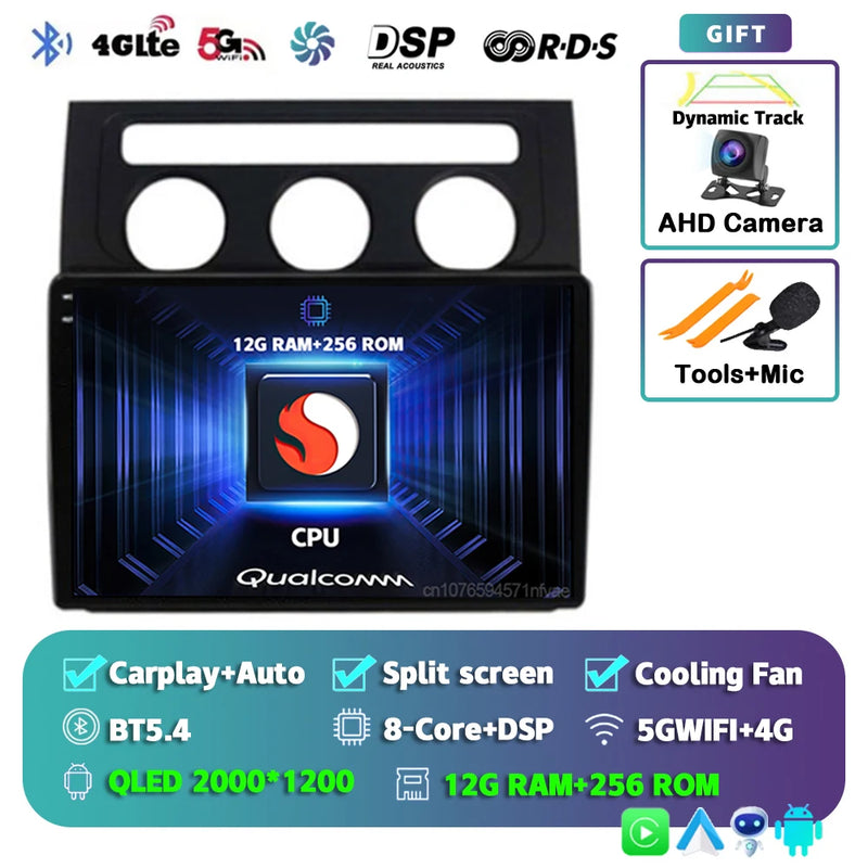 Autoradio CarPlay Volkswagen Touran 1 (2003-2010) – Écran 2K 9 pouces, Android 16, vue 14