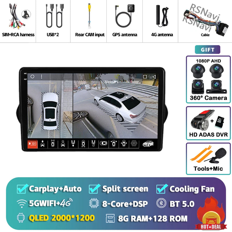 Autoradio CarPlay Fiat Tipo, Egea et Dodge Neon (2015-2018) – Écran QLED, jusqu'à 16 Go + 512 Go, vue 20
