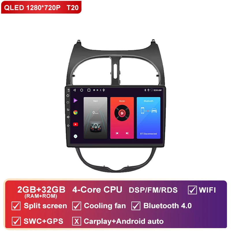 Autoradio CarPlay Peugeot 206, 206 CC et 206 SW (2000-2008) – Écran QLED 9 pouces, jusqu'à 12 Go + 256 Go, vue 42