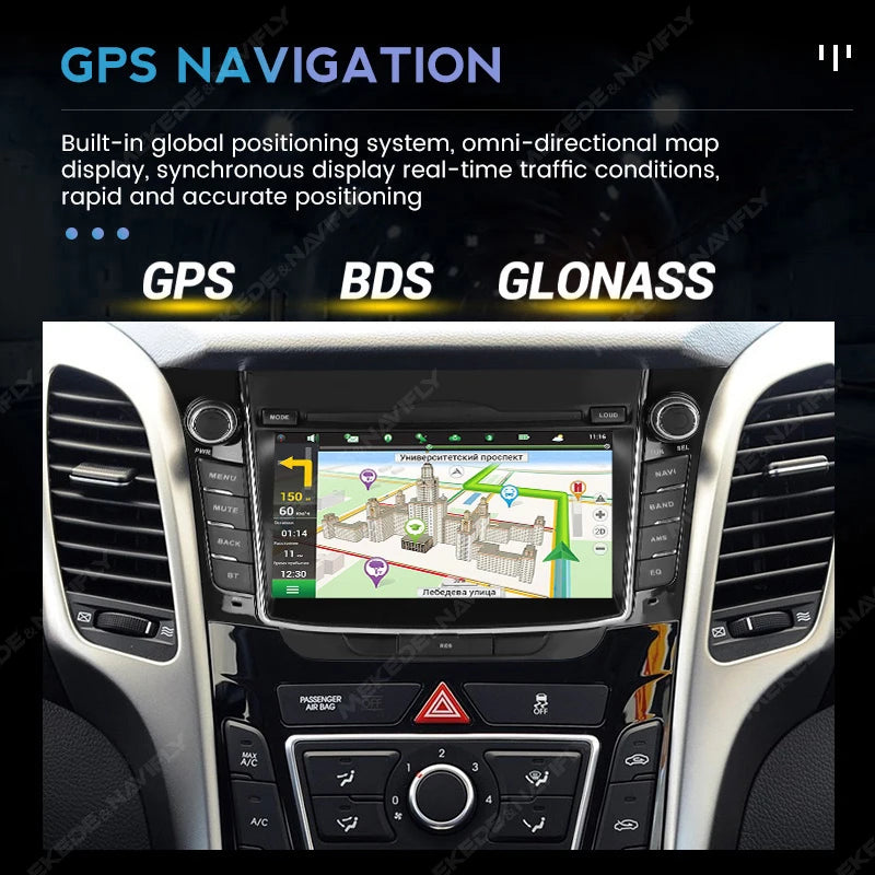 Autoradio CarPlay Hyundai i30 GD et Elantra GT (2011-2017) – Écran IPS 7 pouces, 2 Go + 64 Go, vue 5