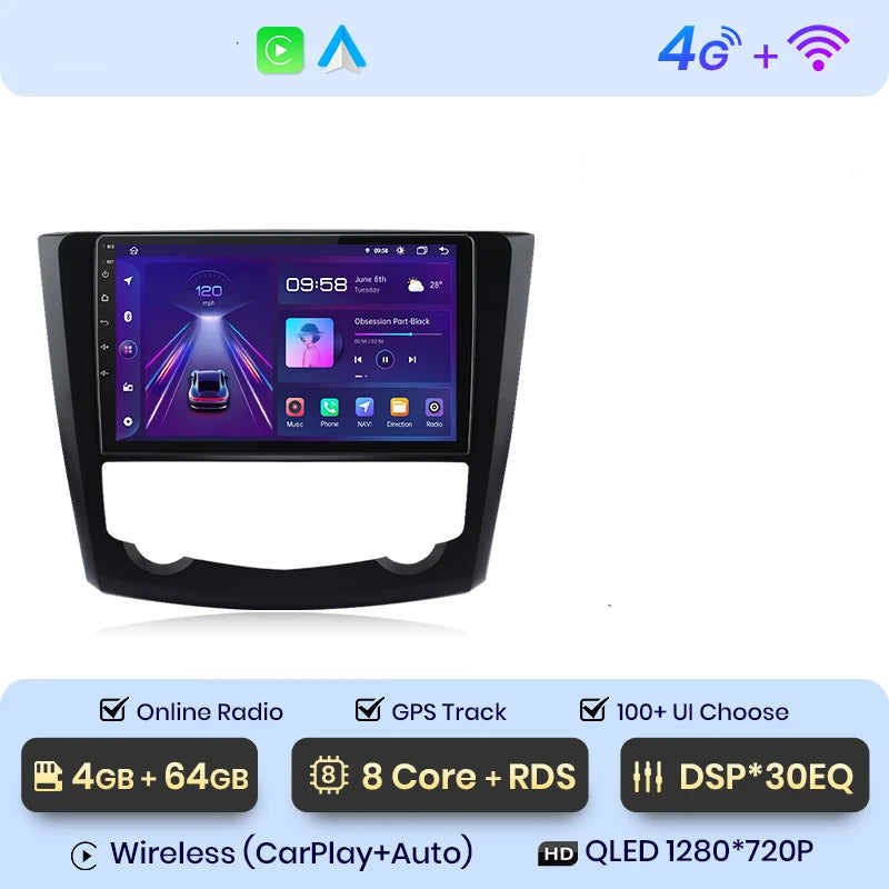 CarPlay Kadjar 2015-2019 – Autoradio Android avec écran tactile HD et GPS