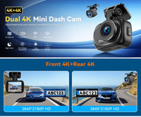 Dashcam 4K Avant et Arrière 4K – Écran 2 Pouces, Wi-Fi, GPS en Option, vue 7