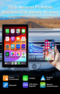 Écran CarPlay Universel Sans Fil 7, 8 ou 9 Pouces – Support Magnétique et Ventouse, vue 8