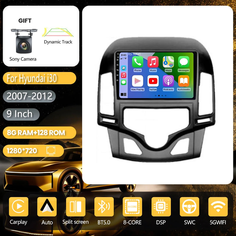 Autoradio CarPlay Hyundai i30 FD (2007-2012) – Écran 9 pouces, jusqu'à 16 Go + 256 Go, vue 27