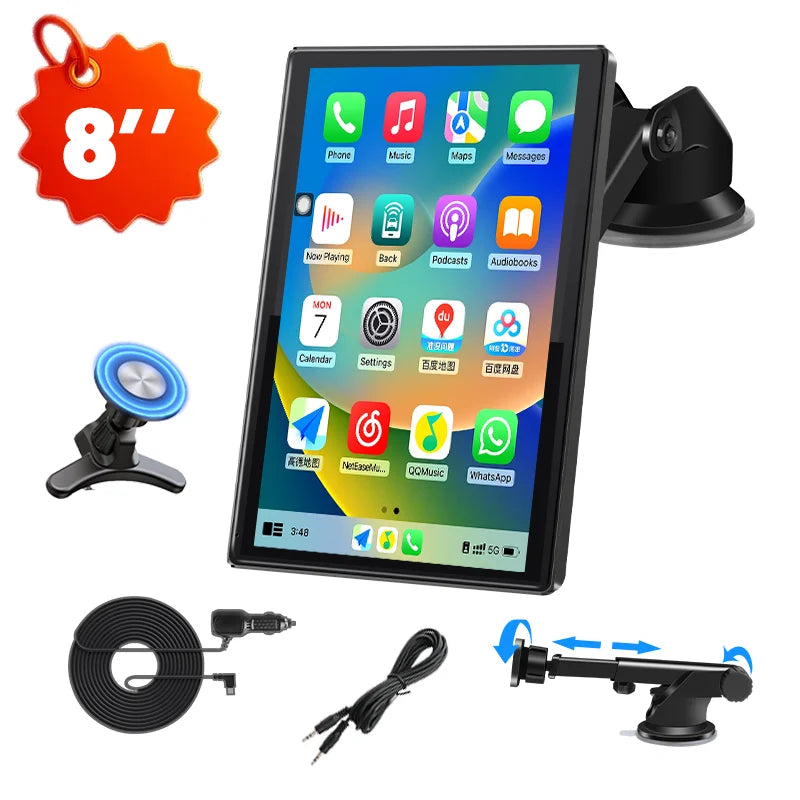 Écran CarPlay Universel Sans Fil 7, 8 ou 9 Pouces – Support Magnétique et Ventouse, vue 31