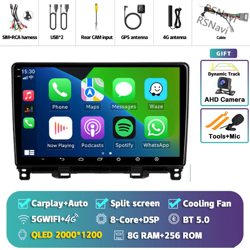 Autoradio CarPlay Honda Jazz 4 et Fit 4 (2020-2022) – Écran QLED, jusqu'à 16 Go + 512 Go, vue 14