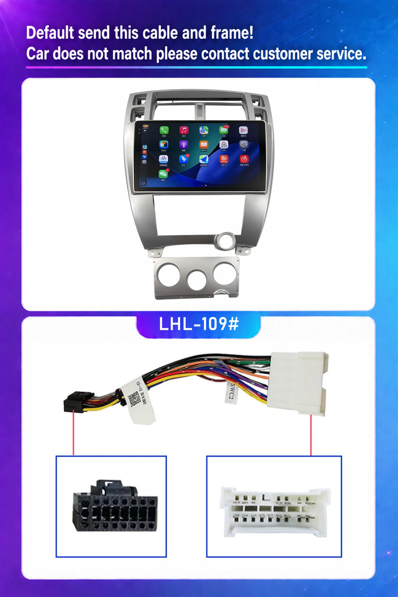 Autoradio CarPlay Hyundai Tucson (2004-2009) – Écran 10 pouces, jusqu'à 16 Go + 256 Go, vue 7