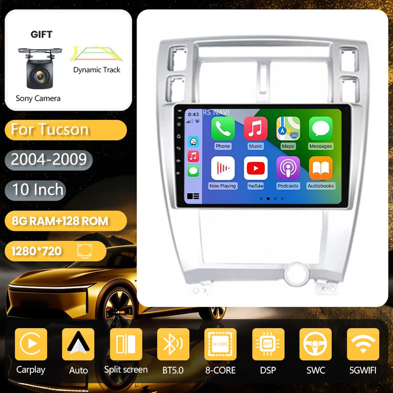 Autoradio CarPlay Hyundai Tucson (2004-2009) – Écran 10 pouces, jusqu'à 16 Go + 256 Go, vue 26