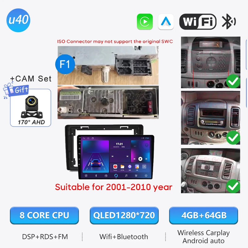 Autoradio CarPlay Renault Trafic 2, Opel Vivaro A et Nissan Primastar (2001-2014) – Écran tactile, jusqu'à 12 Go + 256 Go, vue 48