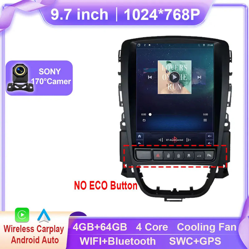 Autoradio CarPlay Opel Astra J (2009-2015) et Cascada – Écran vertical 9,7 pouces, jusqu'à 8 Go + 256 Go, vue 7