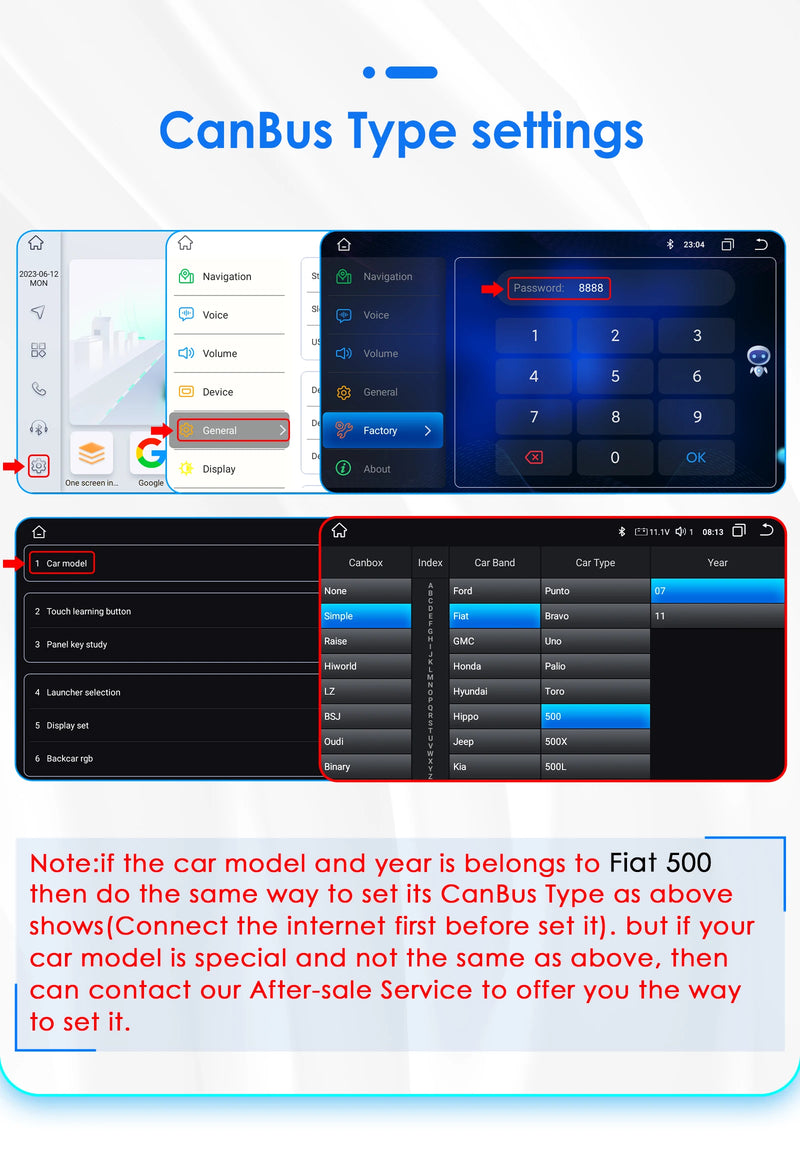 Autoradio CarPlay Fiat 500 (2007-2015) – Écran 7 pouces, 8 cœurs, jusqu'à 8 Go + 128 Go, vue 47