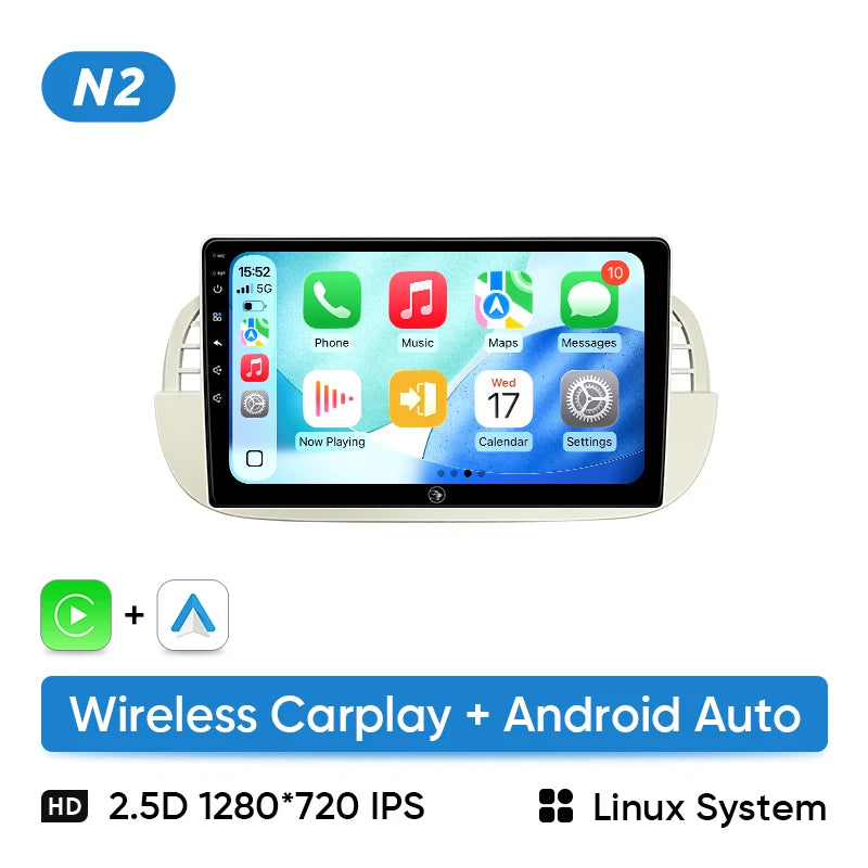 Autoradio CarPlay Fiat 500 (2010-2017) – Écran 9 pouces, sans fil, jusqu'à 8 Go + 256 Go, vue 38